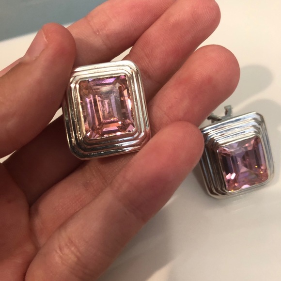 Pink Silver Earrings ❤️ - Picture 4 of 6